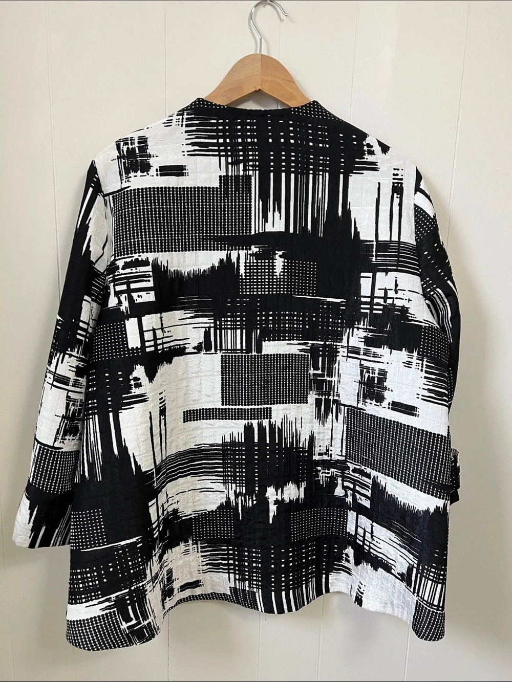 Joseph Ribkoff Asymmetrical Abstract Art Print Jacket Style 173820 Button 16
